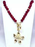 Collar de Cristales con Colgante Flor
