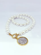 Collar de Perlas Mallorca con Medalla San Benito