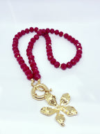 Collar de Cristales con Colgante Flor