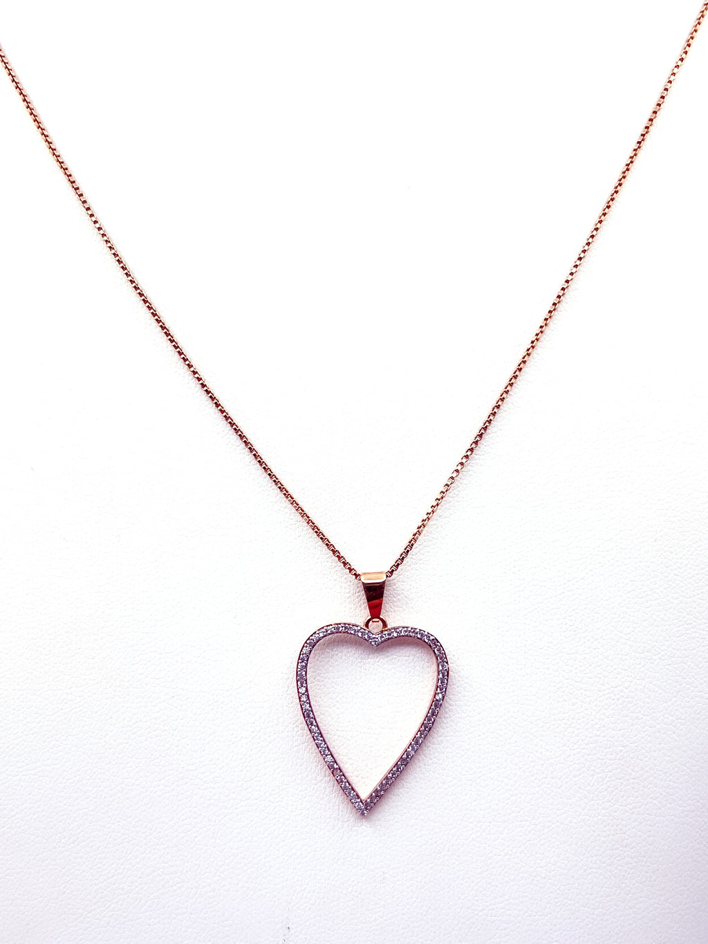 Collar corazón baño oro rosado