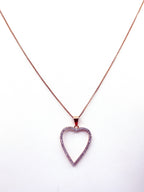 Collar corazón baño oro rosado