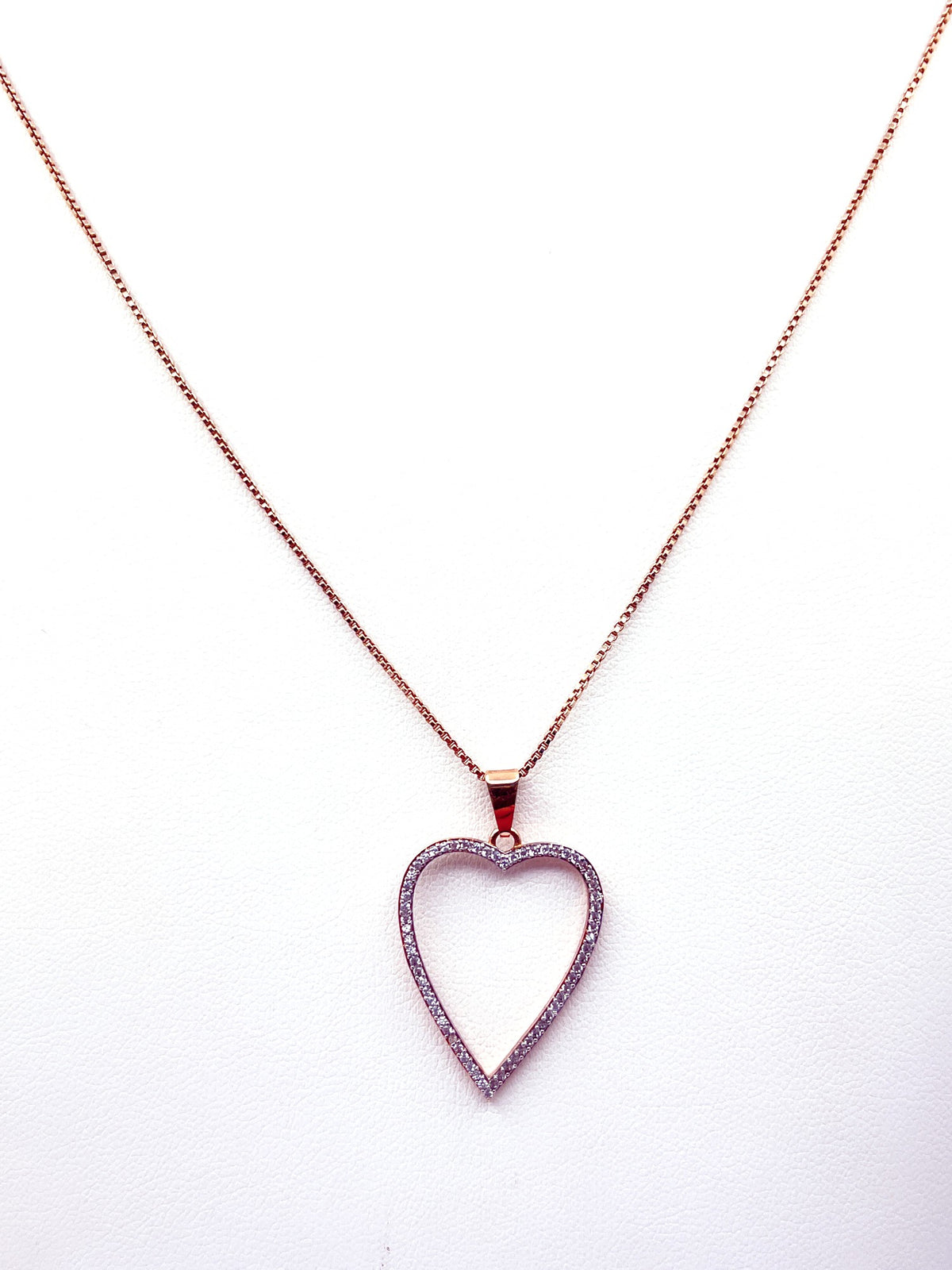 Collar corazón baño oro rosado