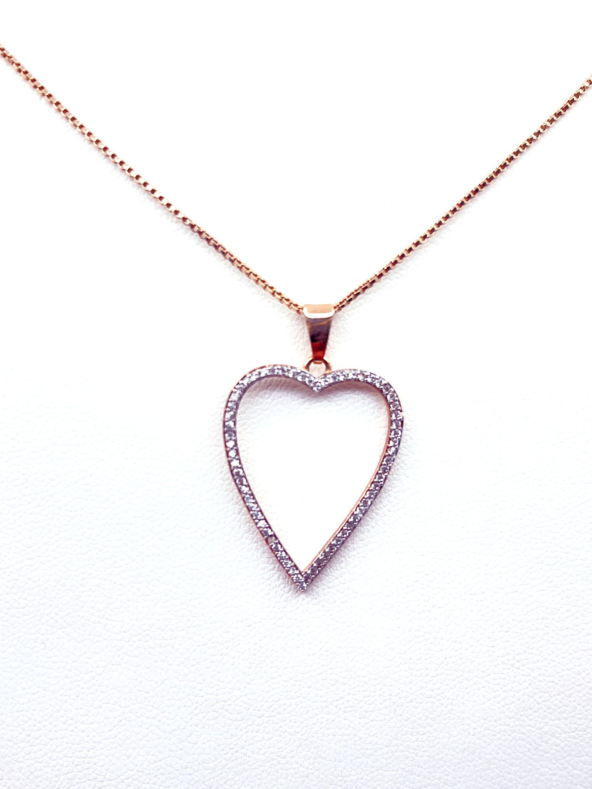 Collar corazón baño oro rosado