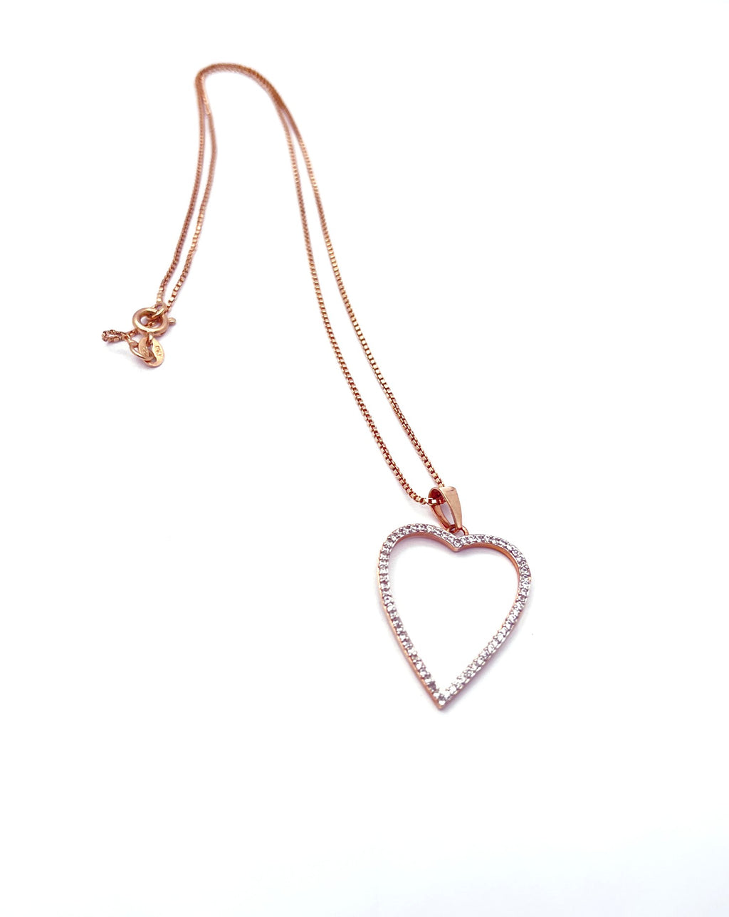 Collar corazón baño oro rosado