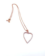 Collar corazón baño oro rosado