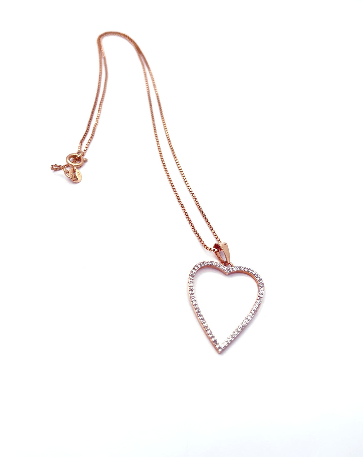 Collar corazón baño oro rosado