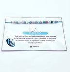 Pulsera mano de Fátima turquesa con cristales de 4 mm y baño de plata