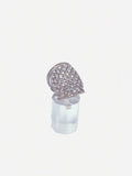 Anillo baño oro blanco y microcircones
