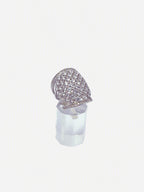 Anillo baño oro blanco y microcircones