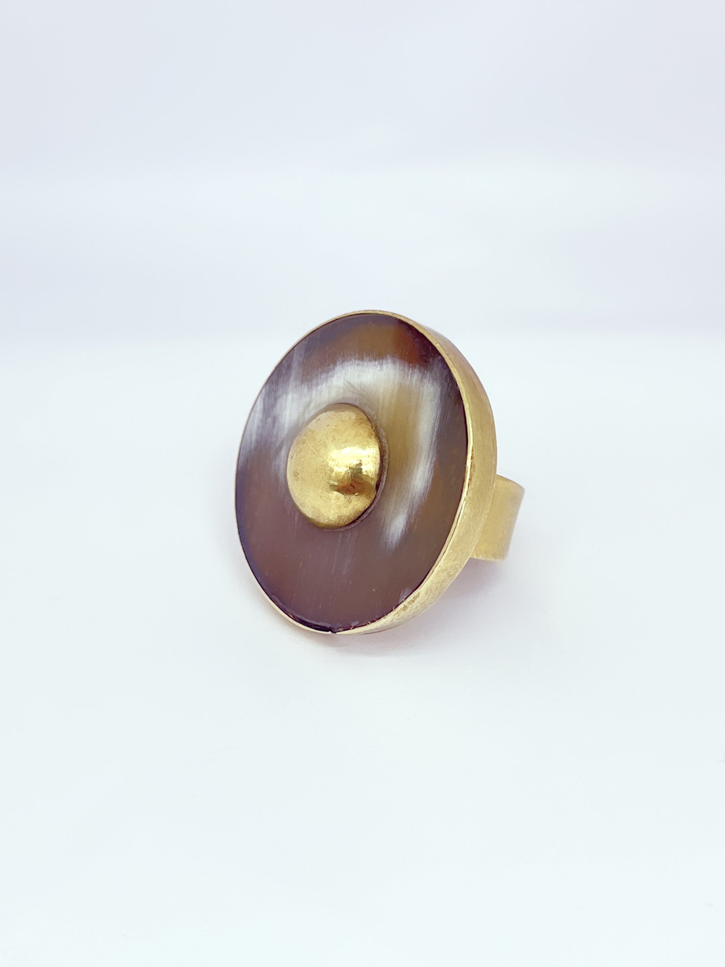 Anillo cacho de buey con bronce ajustable