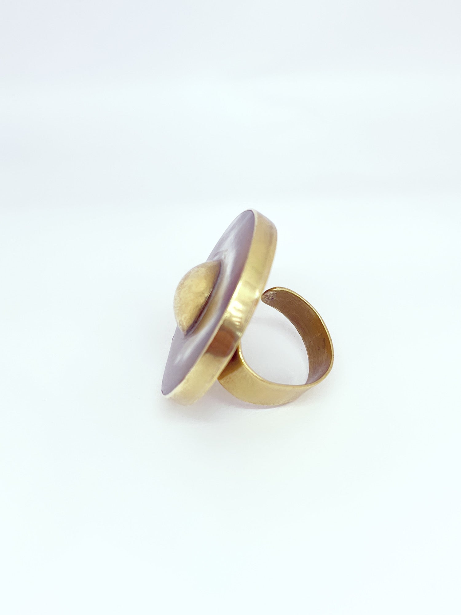 Anillo cacho de buey con bronce ajustable
