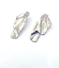 Aros de hojas platinadas, 40 mm de largo