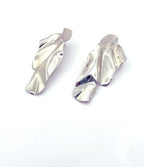 Aros de hojas platinadas, 40 mm de largo