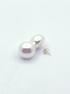Aros perla blanca base plata