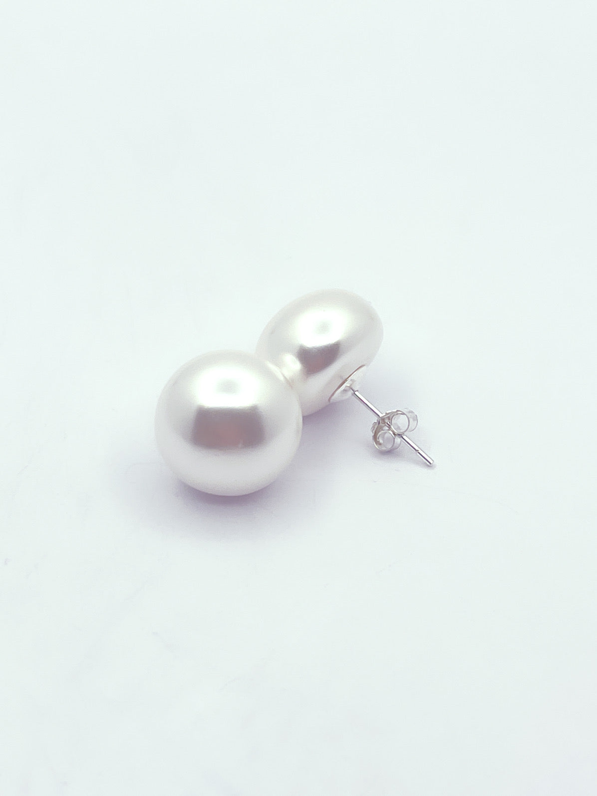 Aros perla blanca base plata