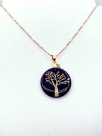 Collar árbol de la vida baño oro rosado