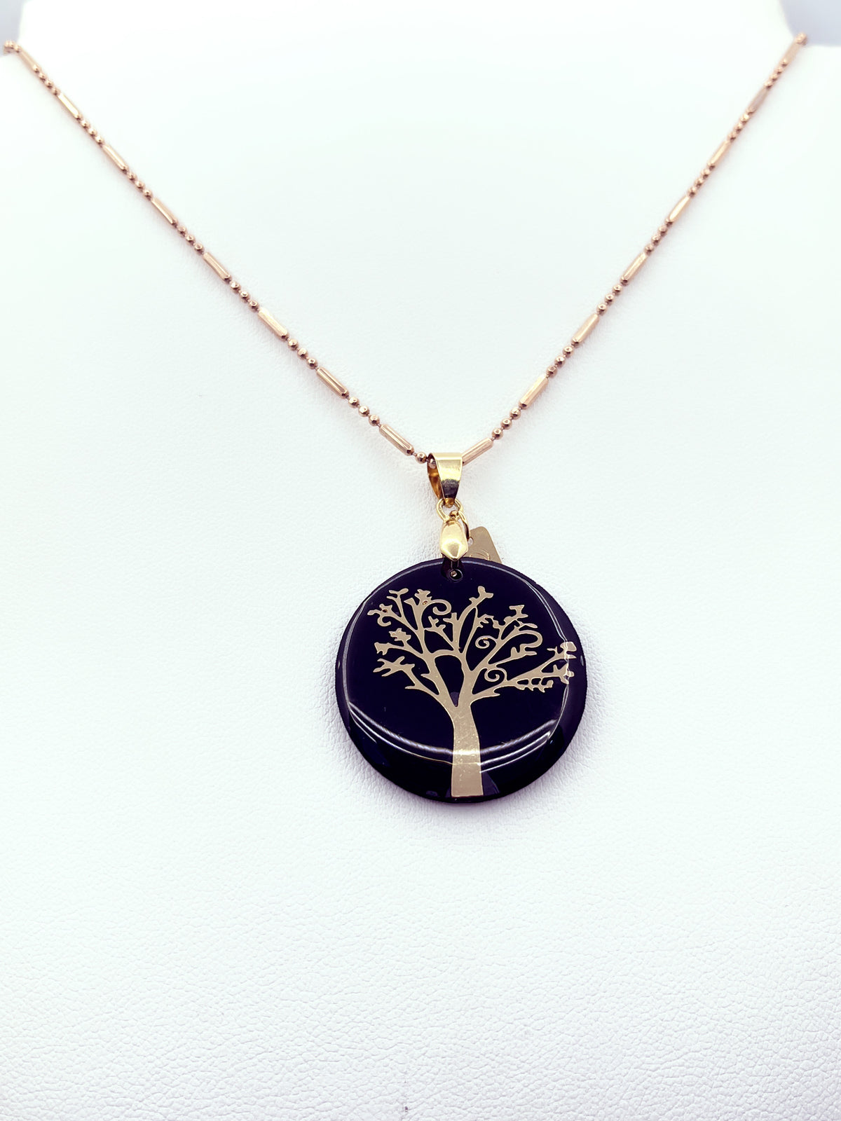 Collar árbol de la vida baño oro rosado