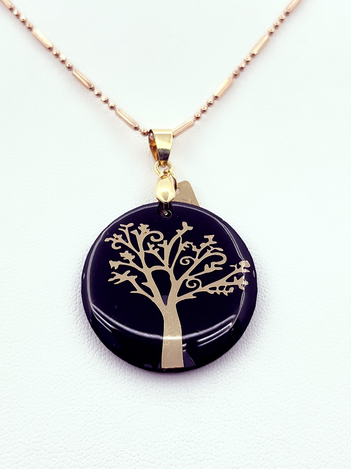 Collar árbol de la vida baño oro rosado