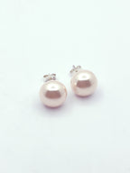 Aros perla rosa base plata