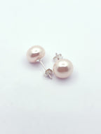 Aros perla rosa base plata