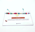Pulsera estrella multicolor con cristales de 4 mm y macramé