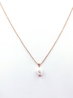 Collar con perla de rio baño oro rosado