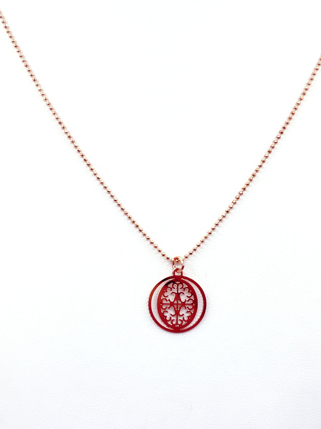 Collar mandala baño oro rosado