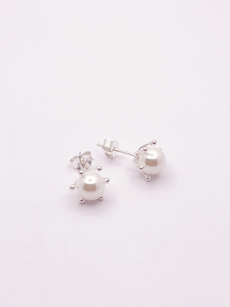 Aros pistilo perla blanca