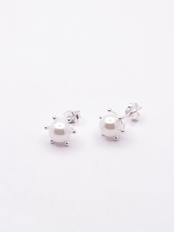 Aros pistilo perla blanca