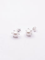 Aros pistilo perla blanca