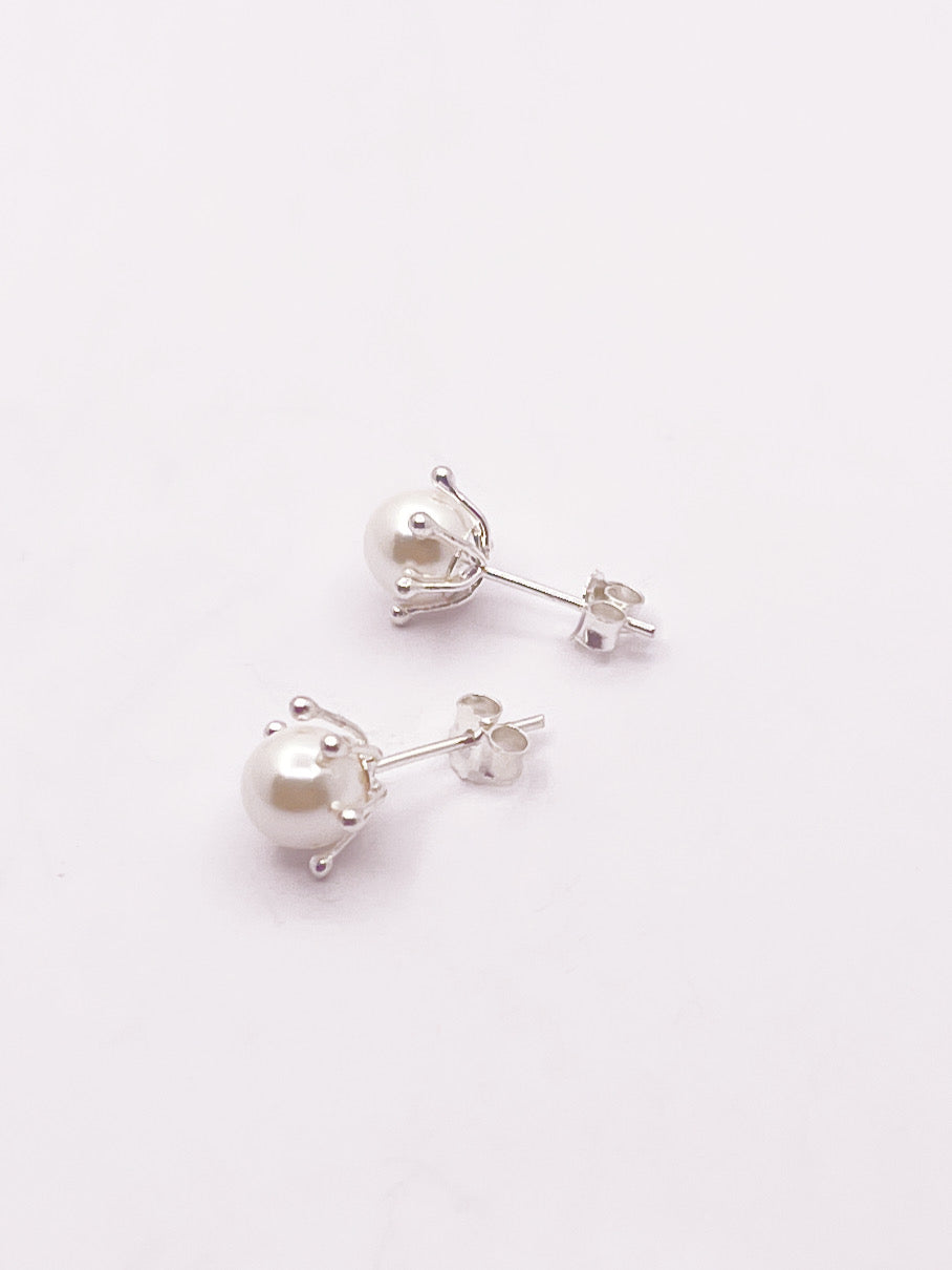 Aros pistilo perla blanca