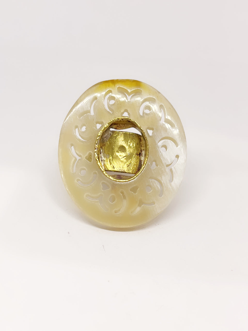 Anillo cacho de buey con bronce ajustable