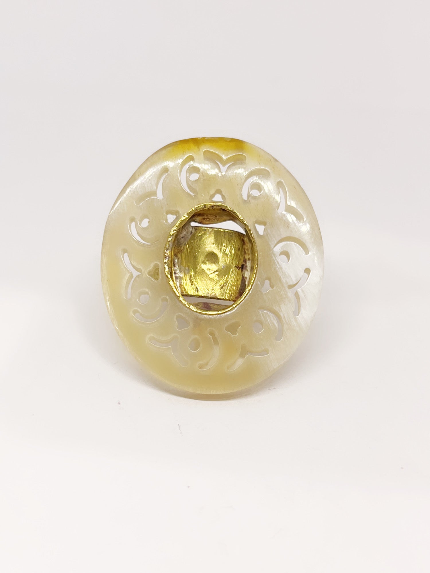 Anillo cacho de buey con bronce ajustable