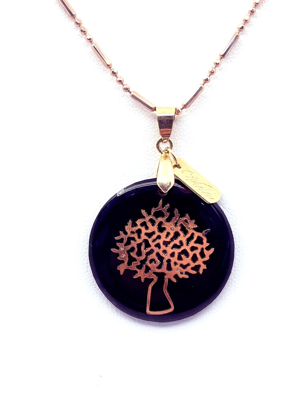 Collar árbol de la vida baño oro rosado