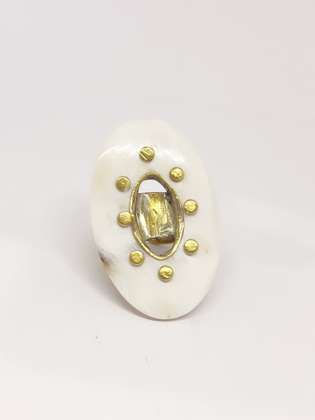 Anillo cacho de buey con bronce ajustable