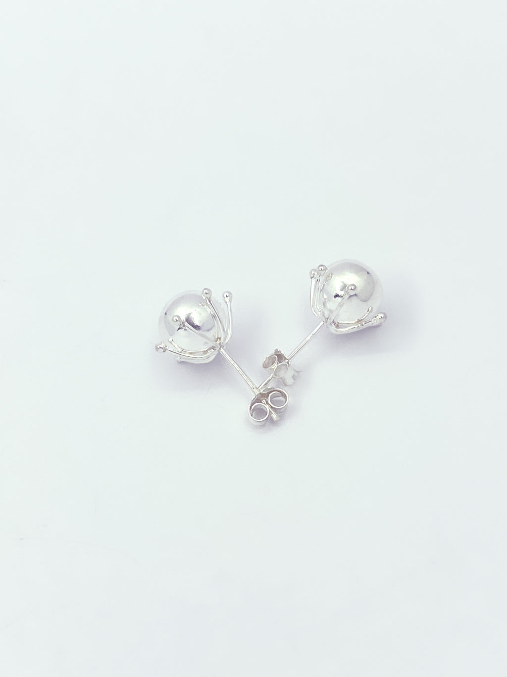 Aros pistilo esfera plata
