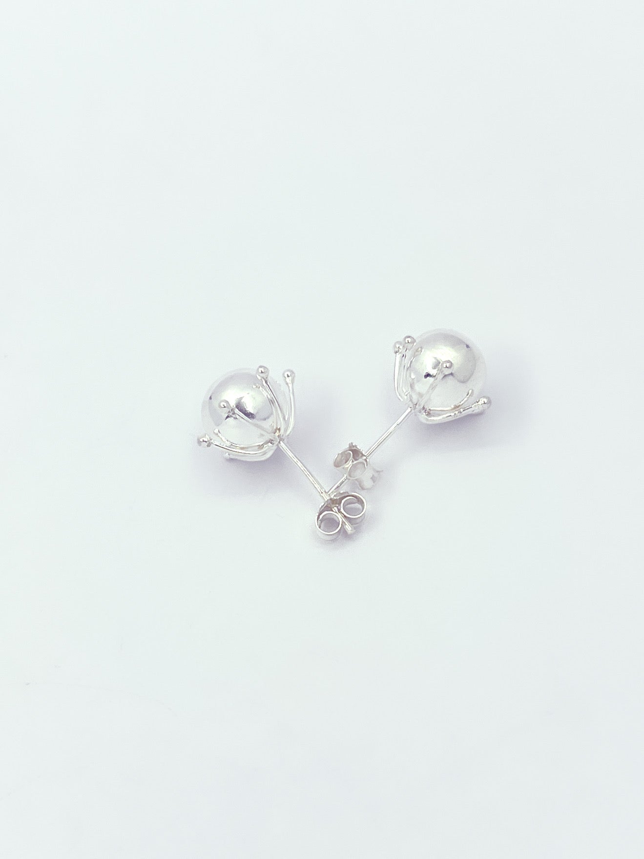 Aros pistilo esfera plata
