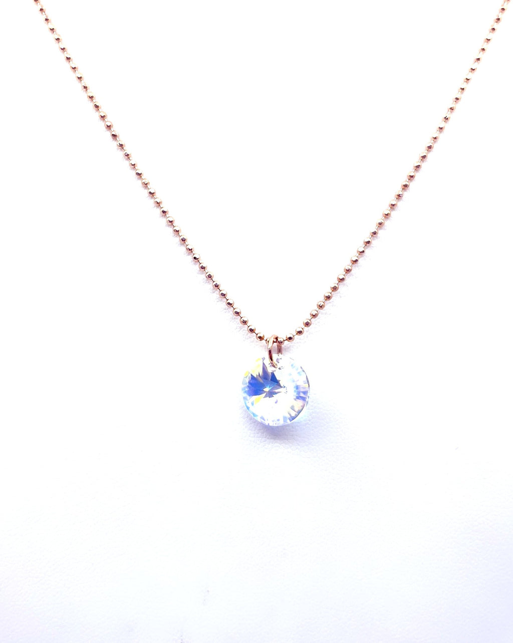Collar cristal  baño oro rosado