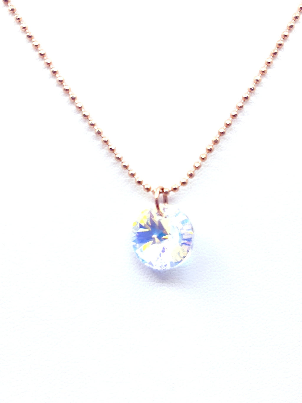 Collar cristal  baño oro rosado