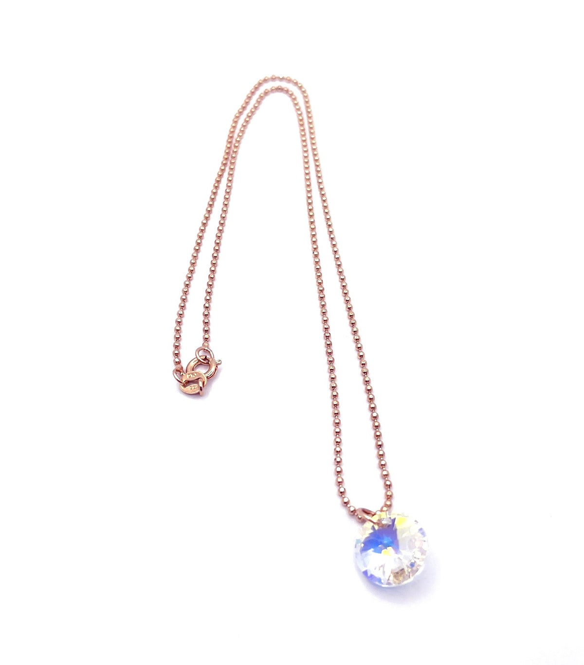 Collar cristal  baño oro rosado