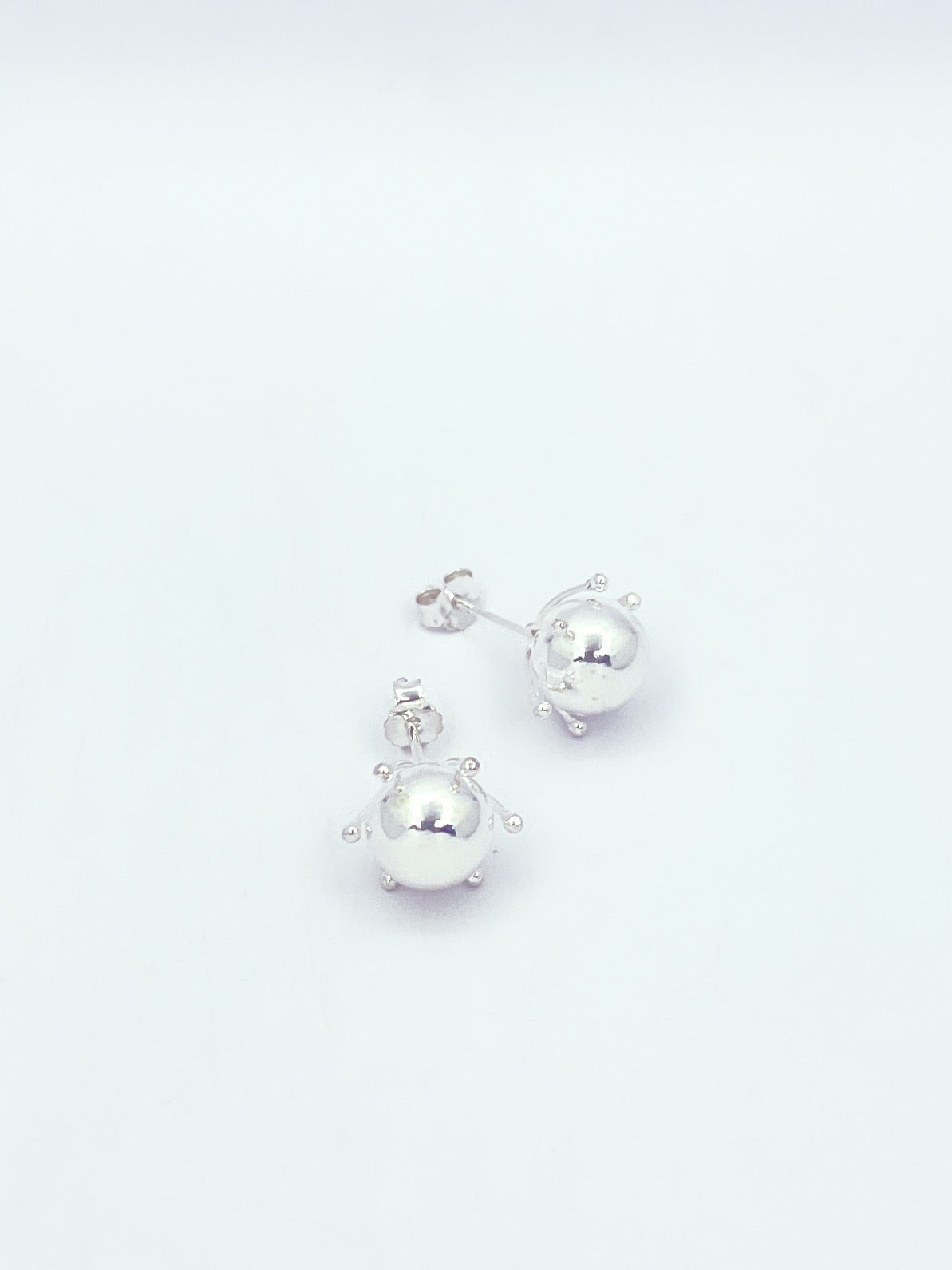 Aros pistilo esfera plata
