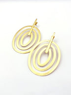 Aros ovalados con baño de oro amarillo, 50 x 30 mm