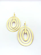 Aros ovalados con baño de oro amarillo, 50 x 30 mm