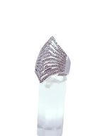 Anillo baño oro blanco microcircones