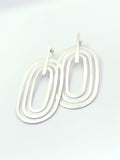 Aros ovalados con baño de plata, 60 x 30 mm