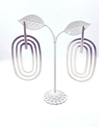 Aros ovalados con baño de plata, 60 x 30 mm