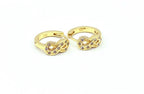Argollas Huggie infinito con microcircones, baño de oro amarillo, 14 mm