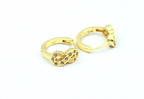 Argollas Huggie infinito con microcircones, baño de oro amarillo, 14 mm