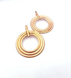 Aros circulares con baño de oro rosado, 50 mm