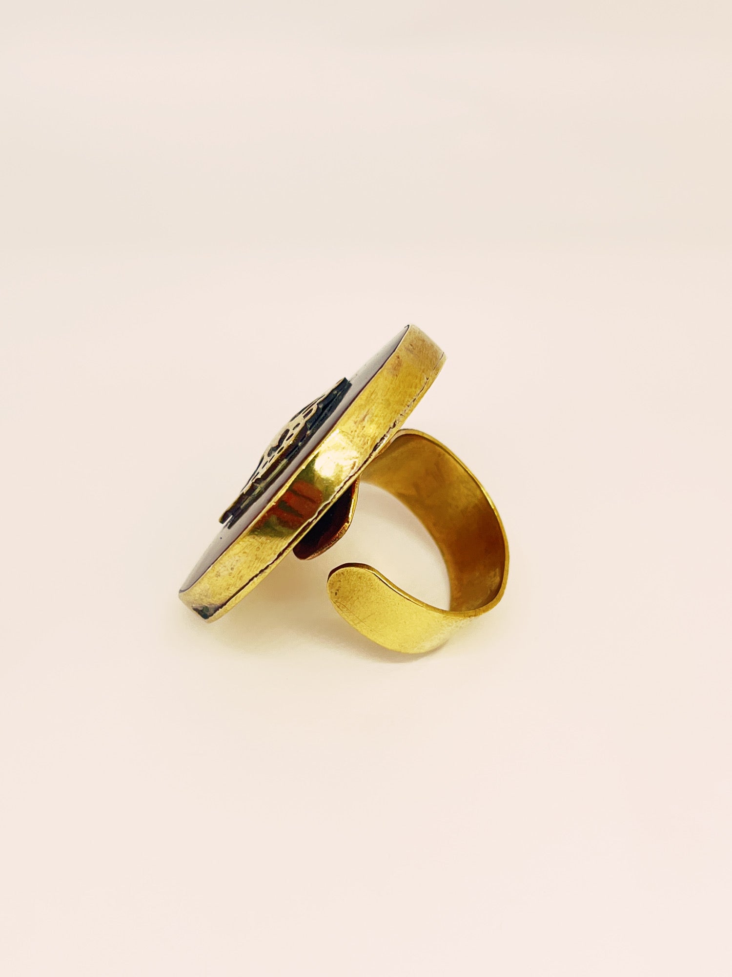 Anillo cacho de buey con bronce ajustable